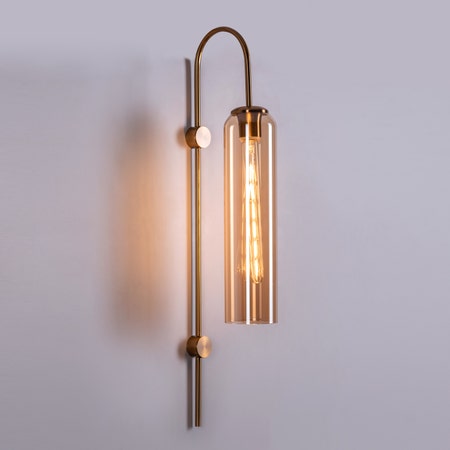 Wait For Me (Cognac) Glass Wall Light