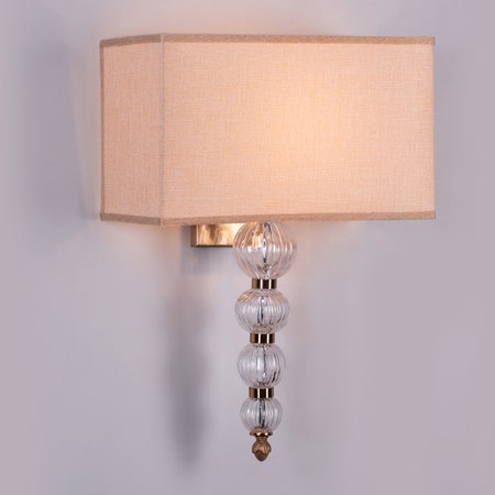 High Born (Gold) Fabric) Shade Wall Light