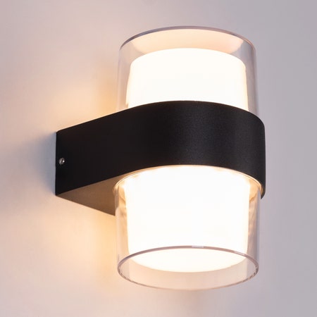 Devoted (Black, Built-In LED) Indoor/Outdoor Wall Light (IP65 Rated)