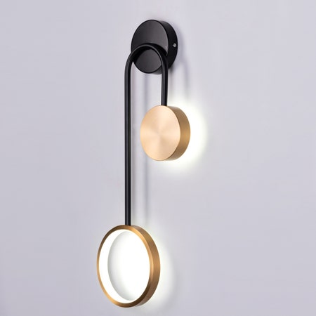 New Season Signature (Black, Gold, Built-In LED) Wall Light