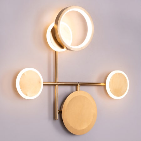 Run Escape (Large, Gold, Built-In LED) Wall Light 